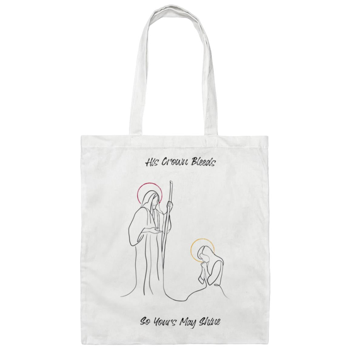 His Crown Bleeds Canvas Tote