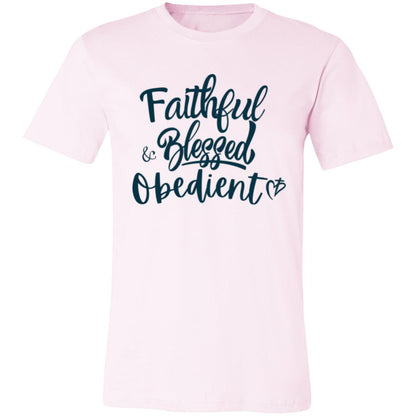 Faithful Blessed+ Obedient Unisex Fit Tee (Front-Blue Print)