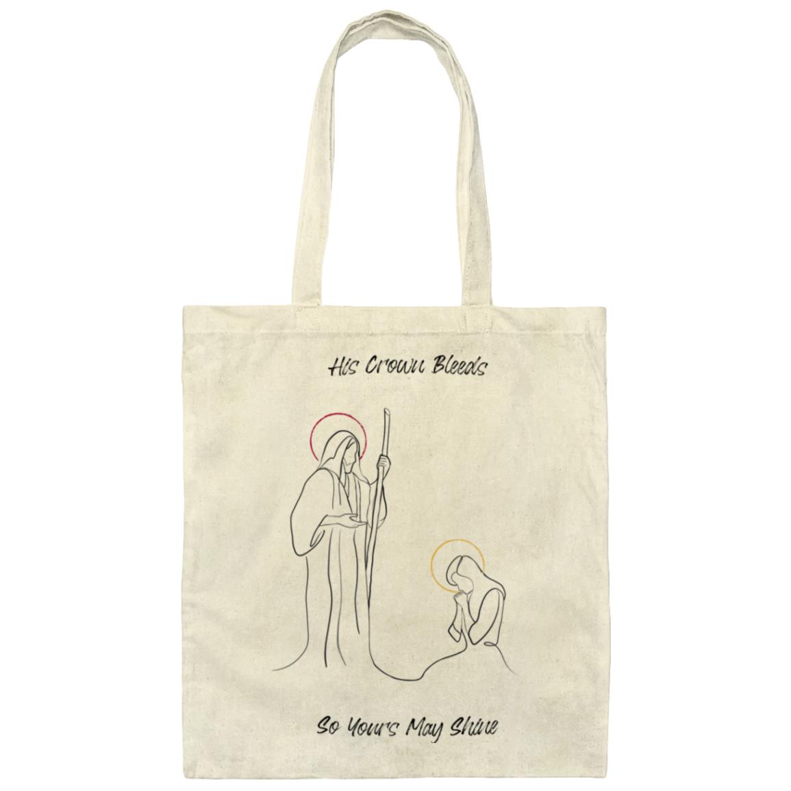 His Crown Bleeds Canvas Tote